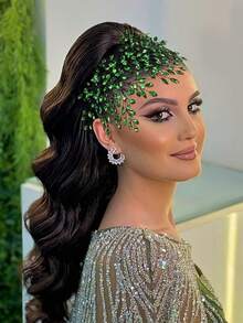 1pc Gold Rhinestone Wedding Bridal Headband, Elegant Hair Accessory For Women, Suitable For Prom, Party And Events - Gold - View 13