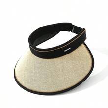 新款女士骑行防晒帽，防紫外线，可折叠，加宽帽檐，遮挡面部，无帽顶防晒帽，草编帽，大帽檐，夏季防紫外线，遮挡面部，无帽顶，防紫外线，户外便携式防晒帽 - 彩色 - 查看 13