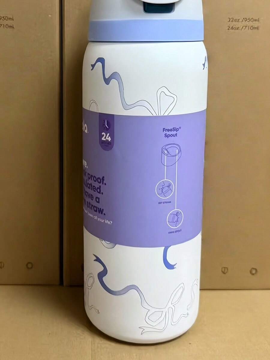 Vaso de acero inoxidable de 32 onzas con diseños divertidos - Colección de color dopamina, tapa doble (con pajita y para beber), asa de transporte, ideal para la oficina, viajes, gimnasio y como regalo. - 32 oz - Cinta azul - Ver 1