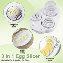 3-In-1 Egg Slicer, Egg Cutter And Egg Masher Tool - White - View 4