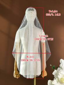 1 Stück funkelnder Kristall & Kunstperlen Brautschleier, Fingerspitzen- & Kathedralenlänge, geeignet für Hochzeit, Junggesellinnenabschied, Brautmodenausstellung, inklusive Metallhaarklammer - A - Übersicht 9