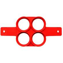 1pc/Set Silicone Egg Mold Geometric Shapes, Suitable For Frying Eggs & Waffles - Red - View 4