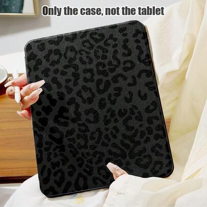 1pc 720 Degree Rotating Stand Flip Protective Case, Elegant Black Animal Print Painting Effect, With Pen Slot, PU Leather Case With Stand, Auto Sleep/Wake Function, Compatible With Honor, Matepad, Redmi, OPPO, VIVO, Apple And Other Models, Suitable For Back To School, Valentine's Day