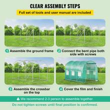 Walk-In Tunnel Greenhouse, 10 X 7 X 7 Ft Portable Plant Hot House With Galvanized Steel Hoops, 1 Top Beam, Diagonal Poles, Zippered Door & 6 Roll-Up Windows, Green - 綠色 - 查看 6