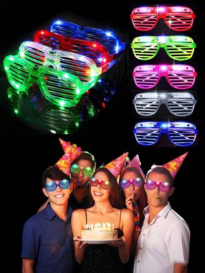12pcs LED Flashing Glasses, Multi-Color Shading Luminous Glasses, Neon Carnival LED Luminous Glasses, 3 Lighting Modes Flashing Party Glasses,ForHolidays, Birthdays, Easter Parties, Glow Party Supplies, Party Favors, Birthday Party Gifts (Random Color)