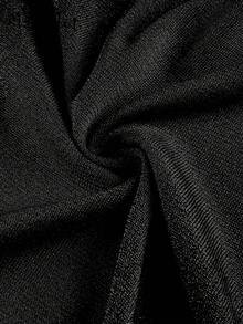 Plus Size Women Solid Color V-Neck Drop Shoulder Long Sleeve Casual Loose Sweater, Autumn/Winter Black - Black - View 11