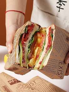 Sandwich Wrapping Paper, Disposable Onigiri, Burger, Pancake Paper Bags, Oven & Microwave Baking Food Paper, Baking Mat Paper, Disposable Grease-Proof Paper - Multicolor - View 6