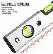 Nivel magnético de aleación de aluminio de 600 mm, medición precisa triangular, vertical y horizontal. Su potente adsorción magnética garantiza la estabilidad y la precisión en las mediciones tridimensionales. Ideal para muebles y construcción. - 60 centímetros - Ver 2