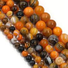 35-60pcs Vibrant Agate Beads For DIY Jewelry - 6-10mm, Ideal For Necklaces, Bracelets, Earrings, Crafting - Yellow and Black Striped Agate - View 5