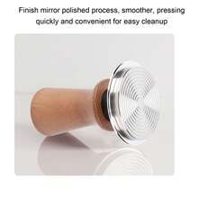 Stainless Steel Coffee Tamper With Solid Wood Handle - 51mm Flat Bottom Pressing Tool For Home And Cafes - Apricot - View 6