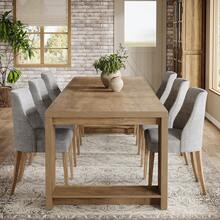 Tribesigns 86.61-Inch Dining Table For 6-8, Farmhouse Narrow Kitchen Table With Wood Pedestal Base, Extra Long Rectangular Dinner Table For Living Room, Dining Room And Kitchen, Natural Oak - 天然橡木 - 查看 10