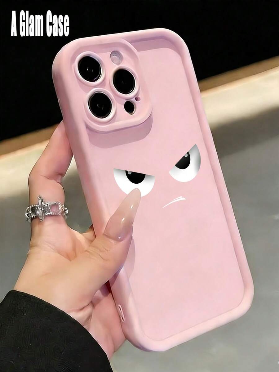 A Cute Angry Face Pink Phone Case, Shockproof Protective Cover. It Is Compatible With Galaxy Models Including Compatible For Galaxy S25, S24, S23, S22, S21 PLUS, FE And Ultra,Galaxy A33 Compatible With For Iphone17 Pro Max, 16, 15, 14 And 13. It Makes A Perfect Gift For Birthdays, Holidays, New Year And Valentine's Day. - 粉色 - 查看 1