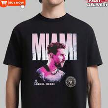 Lionels Messis Number 10 Inters Miamis FC MLS TShirt - Multicolors, Full Size. - 黑色 - 查看 1