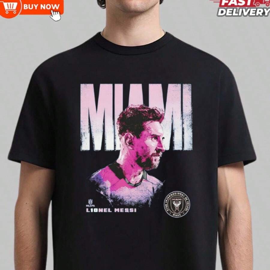 Lionels Messis Number 10 Inters Miamis FC MLS TShirt - Multicolors, Full Size. - 黑色 - 查看 1
