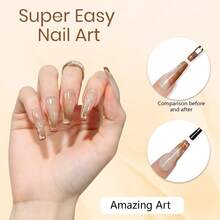 绽放凝胶指甲油套装 - UV/LED 大理石纹花卉图案美甲套装，打造扎染效果 | 女士美甲护理礼盒套装，沙龙/家用 - 無色 - 查看 5