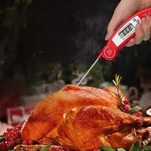 1pc Probe Thermometer, Kitchen Baking Cake Grill Temperature Meter, Milk Coffee Tea Temperature Gauge, Foldable Food Water Temp Meter (Battery Not Included) - Multicolor - View 6