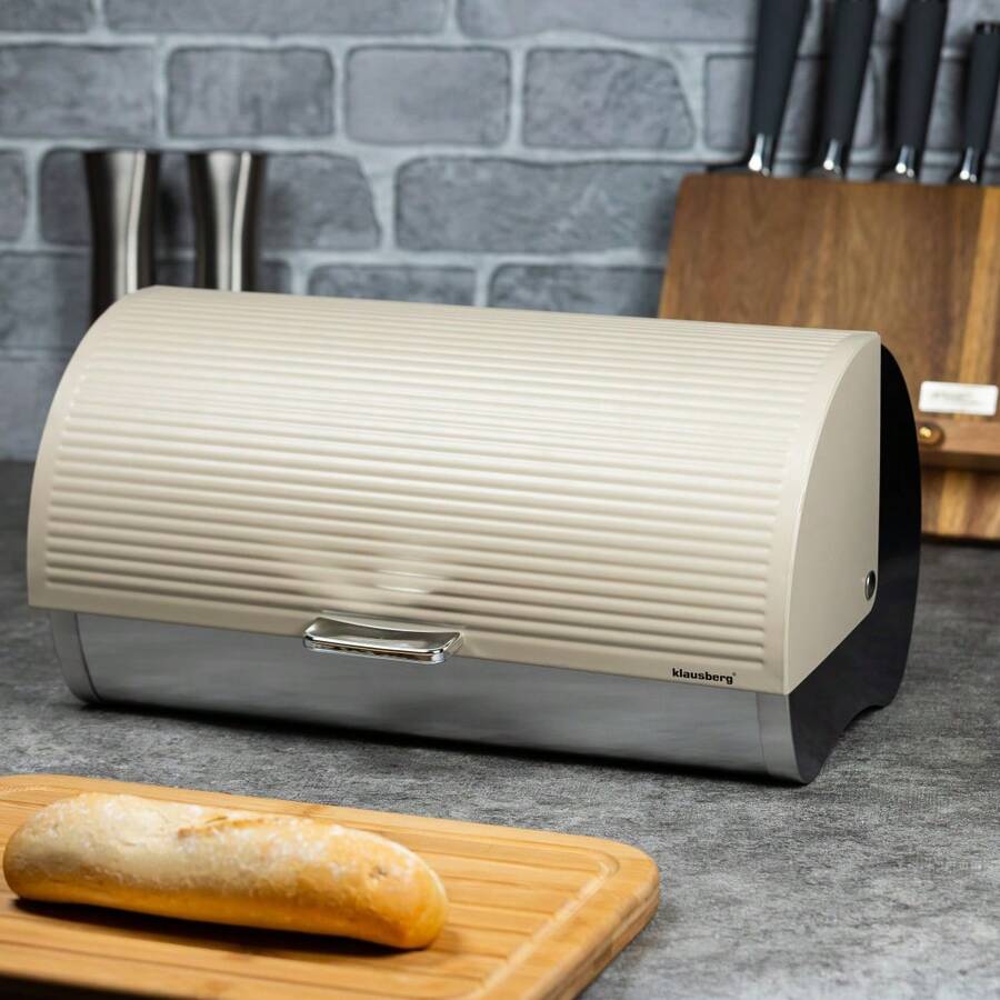 Chlebak stal - Wykonania z higienicznych i ekologicznych materiałów - Kompaktowy w zastosowaniu, nie wymaga rozległej przestrzeni po otwarciu - Wysuwane pokrywy płynnieją się otwierają i zamykają - Trwała i solidna konstrukcja - Wszystkie inne elementy pieczywa: chleb, bułki, bajgle, a nawet babeczki - Rozmiar: 39 x 28 x 18,5 cm - Beżowy - Zobacz 1