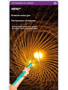 120-Hole Super Water Gun - 41cm Large Pull-Type Jet Water Gun With Firework Spray Effect, Perfect For Outdoor Pool And Beach Parties, Essential For Youth Group Games, Stress-Relieving Water Toy, Cool Summer Gift - Multicolor - View 8