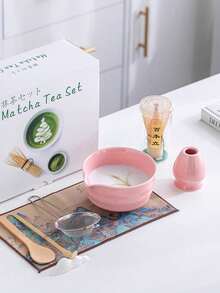 5件套宋代抹茶碗、抹茶制作工具、抹茶刷、日式茶碗、茶筅、搅拌器，适合作为节日礼物 - 彩色 - 查看 9