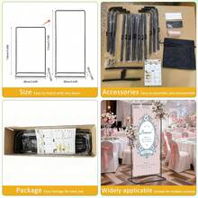 Vincidern 2Pcs Black Wedding Welcome Sign Stand,Adjustable 68.9inch Heavy Duty Easel Stand For Sign With 12 Pcs Satin Ribbon And 8Pcs Leather Sign Hanging Straps, Welcome To Our Wedding Sign Holder, Metal Floor Standing Easels For Signs - Đen - Xem 9