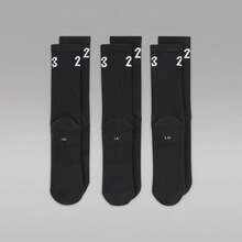 Jordan 3 Pairs U J ESSENTIAL CREW Unisex Mid-Calf Socks, DA5718-010 - Black - View 3
