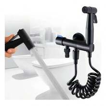 Grifo Para Inodoro Con Válvula Angular De Doble Salida,Cabezal de rociador bidé para grifo de inodoro ducha de limpieza de baño, rociador de pañales, rociador para baño de mascotas, con manguera y soporte, Decoración de baño de verano, Accesorios de baño - Válvula de ángulo de doble salida - Ver 1