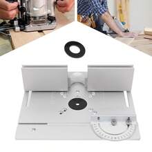 Router Table Insert Plate 9.45x7.87Inch Aluminum Alloy Woodworking Router Plate With Miter Gauge And Router Fence. Precise Scale Engraving Router Table Insert Ring Kit With 2 Acrylic Gaskets. Durable Silver Router Lift Plate For Woodworking Benches. - 銀色 - 查看 1
