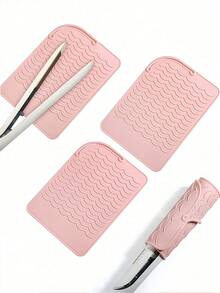 1pc Travel Silicone Heat Resistant Mat, For Curling Iron, Iron, Straightener, Hair Styling Tools Heat Resistant Silicone Pad, Easy To Use Iron Mat, Heat Insulation Silicone Pad For Hair Appliances - Multicolor - View 11