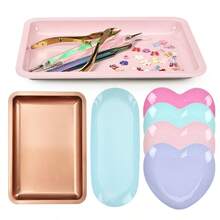 Jewelry Tray Nail Tools Heart-Shaped Storage Tray Cosmetic Tray Metal Plate - Multicolor - View 3