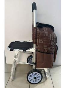 Random Style Folding Shopping Cart With Seat, Portable Grocery Cart For Home & Commercial Use - With Seats - View 8