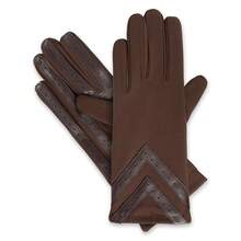 Womens Spandex Touchscreen Cold Weather Gloves With Warm Fleece Lining And  Details - Brown-smartdri - View 5