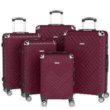 YSTYLE 3/5 Piece Hardside Luggage Set (12, 18, 20, 24, 28 Inch), With Scratch-Resistant And Impact-Resistant ABS Shells, Spacious Design And Four 360-Degree Spinner Wheels - Red - View 1