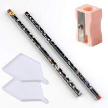 Rhinestone Picker Set, Sticky Resin Picker, Pencil Nail Dotting Pen, Wax Pencil, Synthetic Gemstone Pickup Tool, Self-Adhesive Wax Pencil Art Tool For Nail Art DIY With Sharpener - Multicolor - View 14