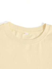 1pcs Women's Homies Letter Print T Shirt Casual 100% Cotton Round Neck Tee Streetwear Graphic Top, Gift Tee - Apricot - View 6