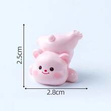 4/5/6pcs Set Cute Pink Resin Bear Figurines, Suitable For Car Dashboard, Rearview Mirror, Window Decor, Desktop Decoration, Gift, Micro Landscape, DIY Crafts - A - View 8