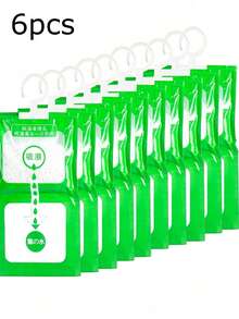 12pcs/6pcs Wardrobe Dehumidifier, Moisture Absorbing Bag, Hanging Dehumidification And Anti Mold Bag, Suitable For Wardrobes, Bathrooms, Wardrobes, Kitchens, Laundry Rooms, Bathrooms, Cabinets, Cars, Household Dehumidifiers,Mother's Day Gift,Bedroom Decor,Garden,Kitchen Decor,Summer,Beach,Travel Essentials,Room Decor,Squishy,Graduation - Green - View 14
