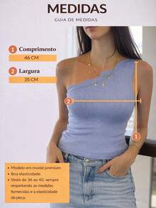 ONE SHOULDER TANK TOP SUMMER KNITTED MODAL NEW COLLECTION - Baby Blue - View 3