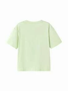 Balabala Kids Graphic T-Shirts, Boys & Girls Short Sleeve Cute & Cool Printed Tops - Pink Green - View 5