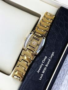 Pablo Raez 1pc 18K Gold Ladies Watch Golden Jewelry Women Dress Wristwatches Luxury Stainless Steel Original Charming Metal Steel Bracelet - one-size - View 8