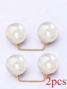 1/2pcs Pearl Jeans Ankle Clip, Chest Anti Light Needle, Anti Stepping Slipper Buckle, Pants Length Adjuster - One Size - View 11