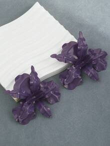 Glamine 1 Pair Delicate Floral Design Earrings, Sweet & Elegant Korean Style (Random Color Gradient) - Multicolor - View 3