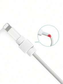 2 unidades de capas protetoras brancas em ABS para cabos de dados, compatíveis com cabos de carregamento da Apple. - Branco - Ver 4