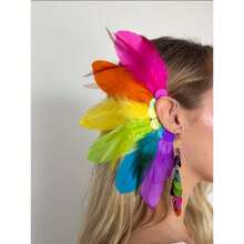 Colorful Neon Ear Clips, Pretty Carnival Style. - 彩色 - 查看 11