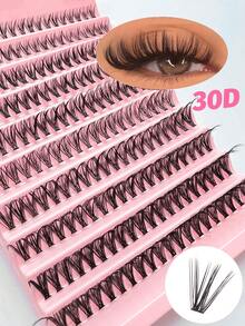 200 簇 D 卷度 10-20-30D 分段式假睫毛，浓密卷翘，自然逼真，新手友好，易于佩戴，懒人款睫毛，裸妆自然妆效，柔软可爱，灵动活泼。 - D - 查看 9