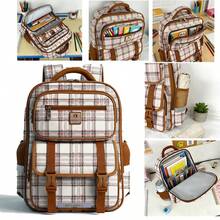 Large Travel Backpack, Business Laptop Backpack, Suitable For High School Students, Travel, School, Commute And Computer Use. New Fashion Large Capacity High-End Korean Style Casual Simple Lightweight Versatile Canvas Plaid Adjustable Shoulder Strap Shoulder Bag Handbag Tote Bag Backpack For Travel, Shopping, Dating Holiday , Vintage - Multicolor - View 2
