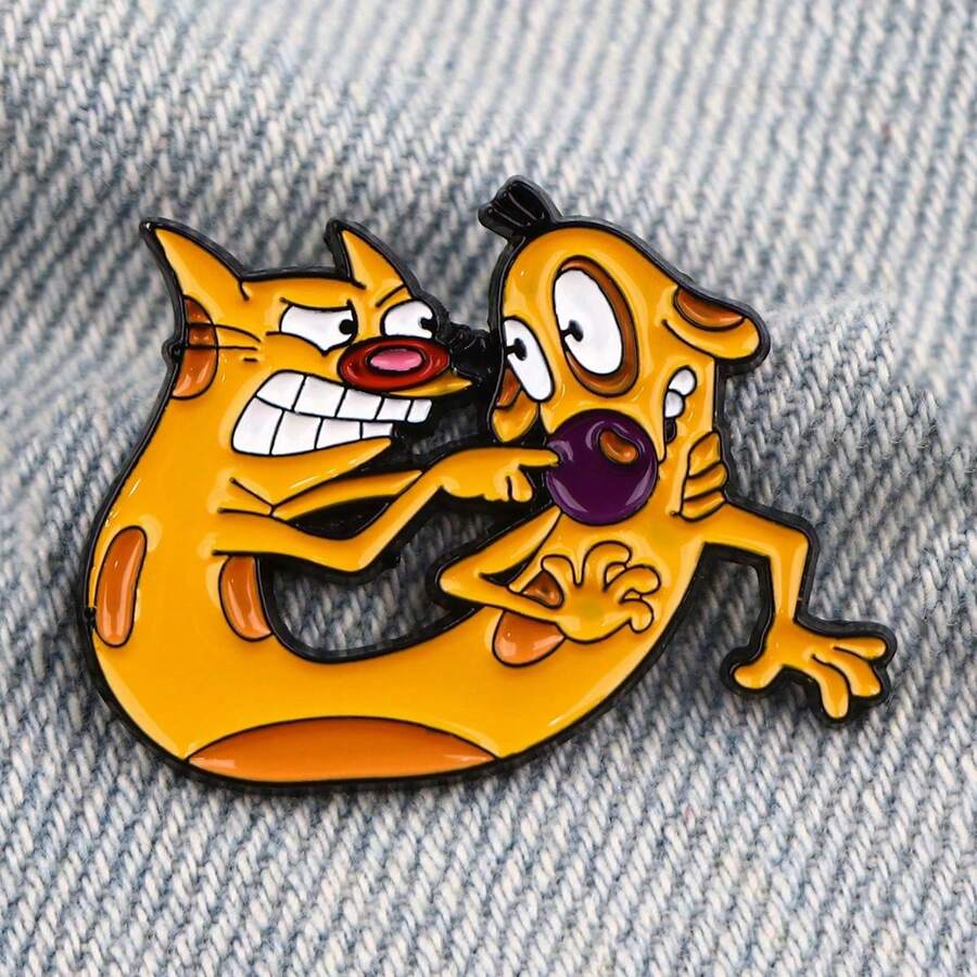 1pc Funny Dog And Cat Brooches For Women Lapel Pins Badge On Backpack Costume - 1pc - 查看 1