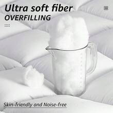 1pc Queen Size All Season Comforter Duvet Insert, Quilted Soft Breathable Microfiber Bedding, Solid White Bed Quilt - White - View 3