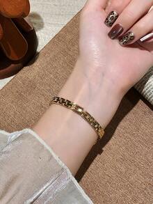 1pc Square White/Grey Bracelet Women's Quartz Watch Exquisite And Elegant Perfect For Daily Wear Birthday Gifts Parties Christmas - Purple - View 5