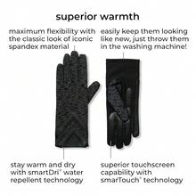 Womens Spandex Touchscreen Cold Weather Gloves With Warm Fleece Lining And  Details - Charcoal-smartdri - View 3