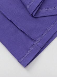 Balabala 儿童图案T恤，男女童短袖100%纯棉可爱酷炫印花T恤 - 深紫 - 查看 9